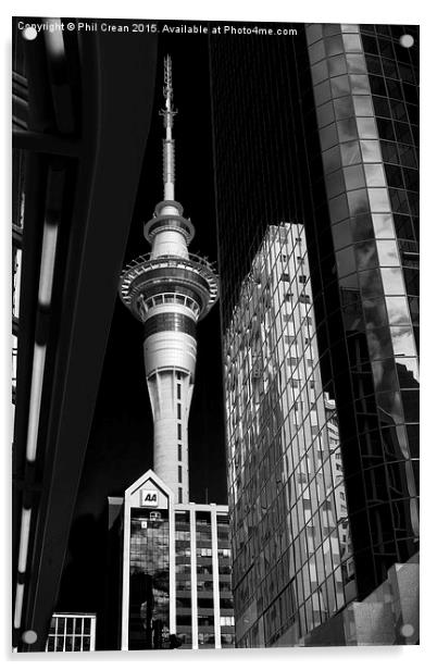Auckland sky tower New Zealand Acrylic by Phil Crean