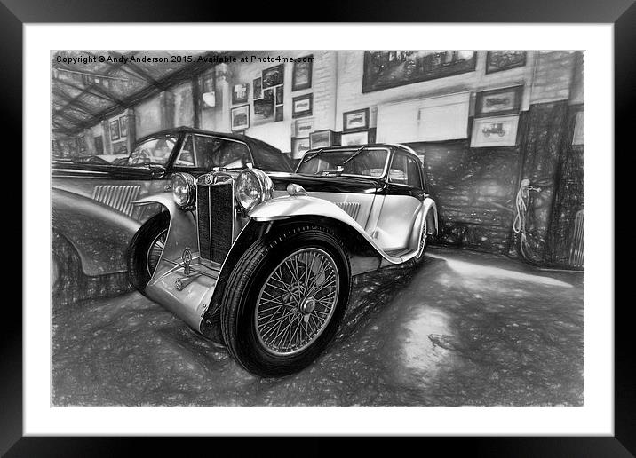  MG Classic Car Framed Mounted Print by Andy Anderson