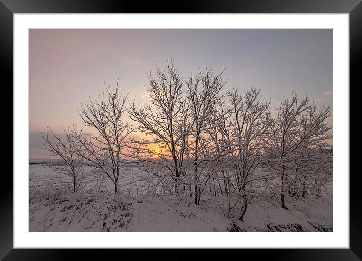  Sunrise with Snowing Framed Mounted Print by Ambir Tolang
