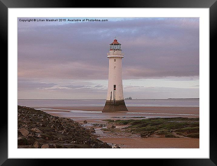 Perch Rock lighthouse.  Framed Mounted Print by Lilian Marshall