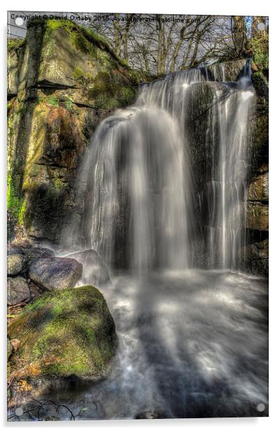  Lumsdale Waterfall Acrylic by David Oxtaby  ARPS