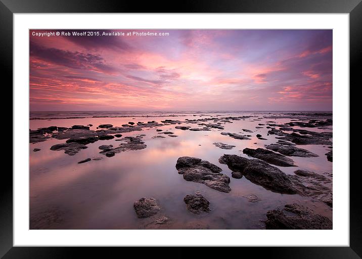 Pink Sea Pools Framed Mounted Print by Rob Woolf