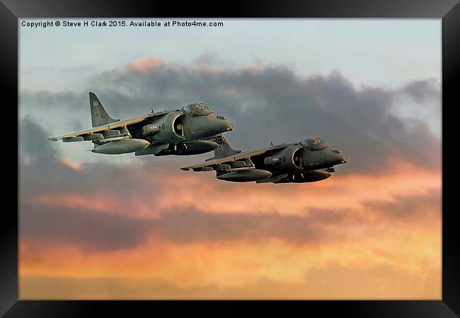 Harriers at Sunset Framed Print by Steve H Clark