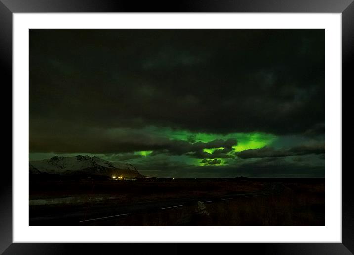 Northern Lights Framed Mounted Print by Mark Llewellyn