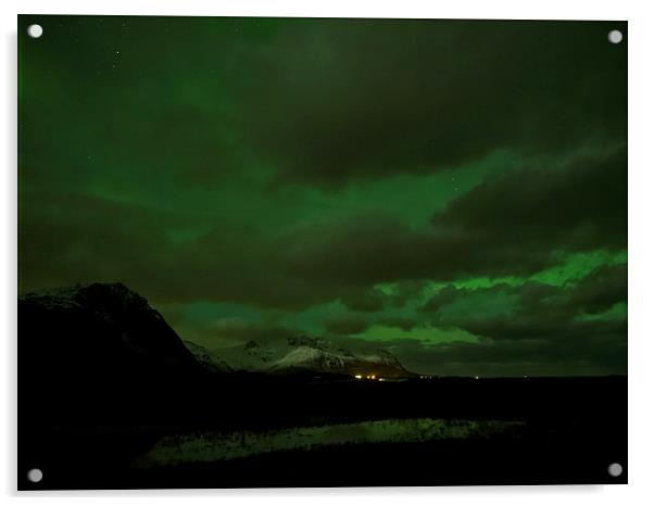 Northern Lights, Lofoten, Norway Acrylic by Mark Llewellyn
