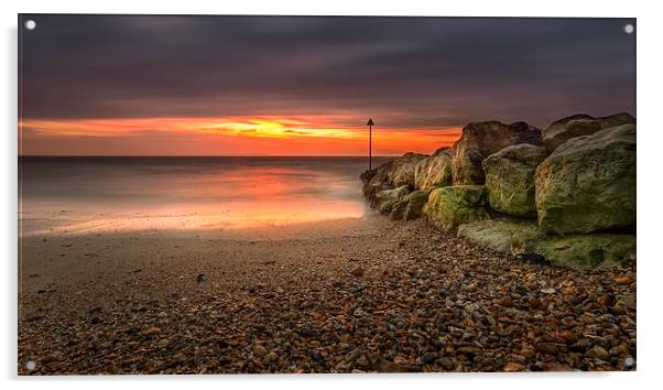  Mudeford Beach before Sunrise Acrylic by Jennie Franklin