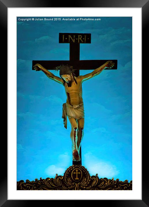 Statue of Jesus Christ, St. Jerome's Church, Mapus Framed Mounted Print by Julian Bound