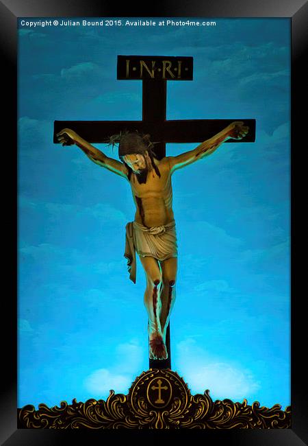 Statue of Jesus Christ, St. Jerome's Church, Mapus Framed Print by Julian Bound