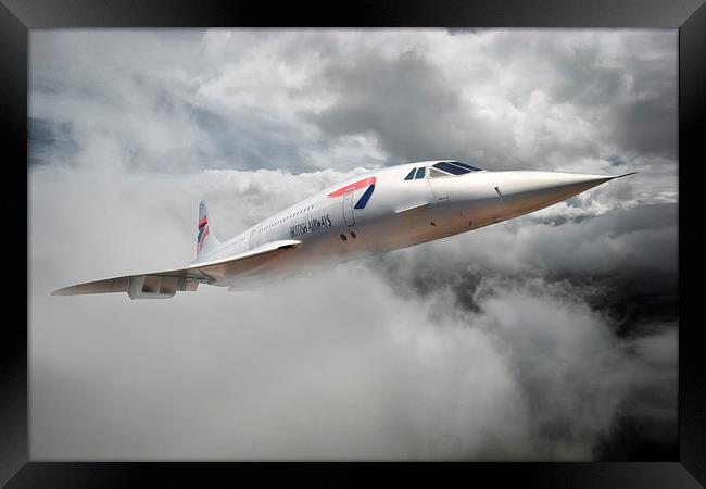  The Mighty  Concorde Soars Framed Print by Rob Lester