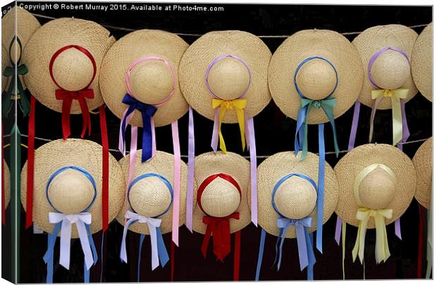  Straw Hats and Ribbons Canvas Print by Robert Murray