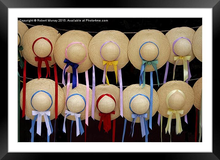  Straw Hats and Ribbons Framed Mounted Print by Robert Murray