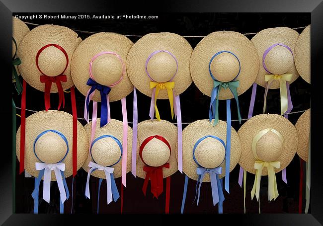  Straw Hats and Ribbons Framed Print by Robert Murray