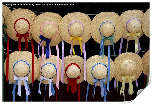  Straw Hats and Ribbons Print by Robert Murray
