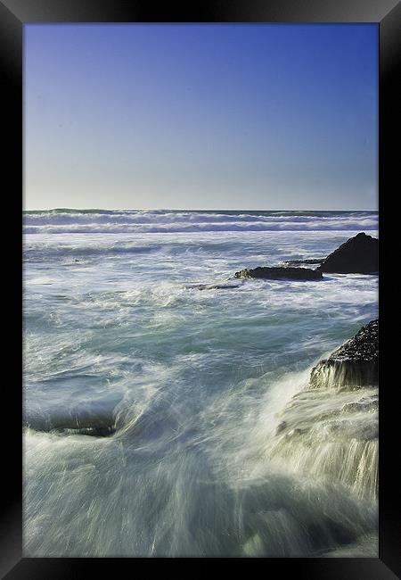 Shoreline Surge Framed Print by David Wilkins