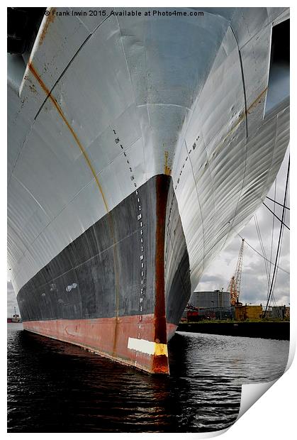  The bows of RFA Fort Austin Print by Frank Irwin