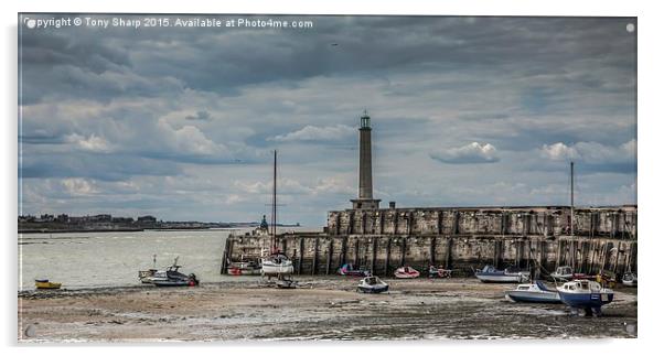  Margate Harbour, Kent at Low Tide Acrylic by Tony Sharp LRPS CPAGB
