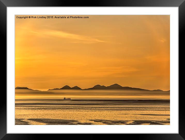  The last boat to the Isle of Harris at sunset Framed Mounted Print by Rick Lindley