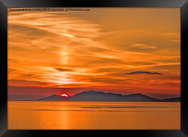  Sunset over the Isle of Harris Framed Print by Rick Lindley