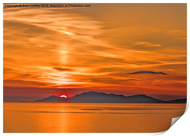  Sunset over the Isle of Harris Print by Rick Lindley