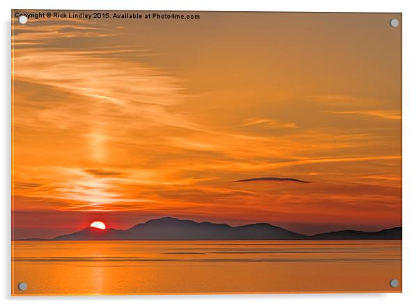 Sunset over the Isle of Harris Acrylic by Rick Lindley