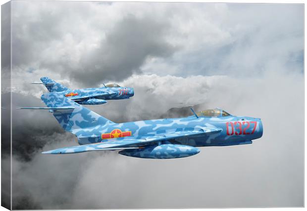  MIG 17s on the Hunt Canvas Print by Rob Lester