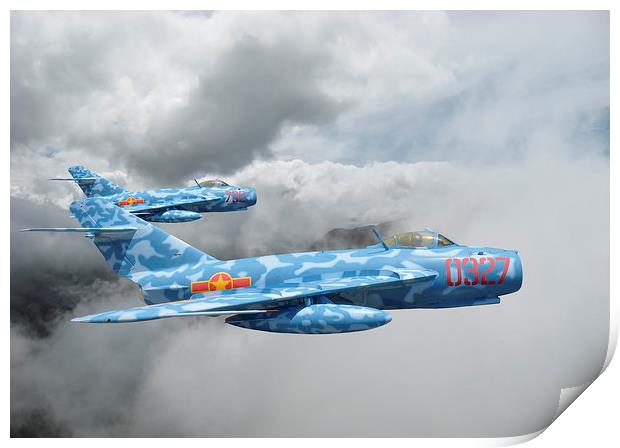 MIG 17s on the Hunt Print by Rob Lester