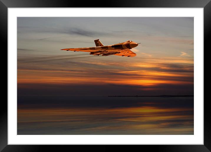 Sunset Vulcan Bomber Framed Mounted Print by Oxon Images
