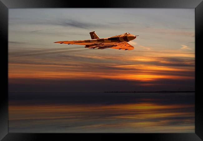 Sunset Vulcan Bomber Framed Print by Oxon Images