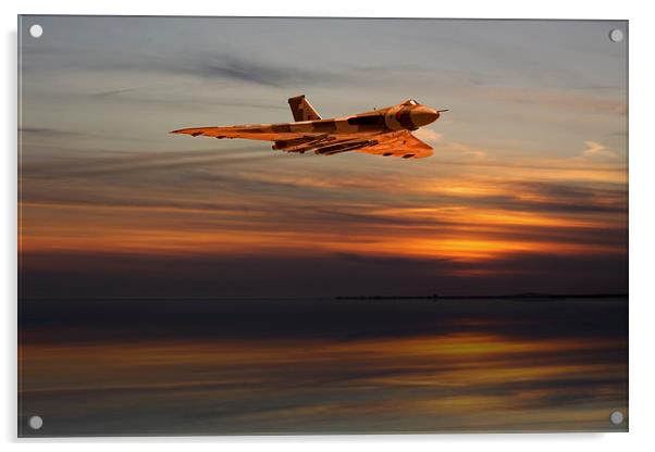 Sunset Vulcan Bomber Acrylic by Oxon Images