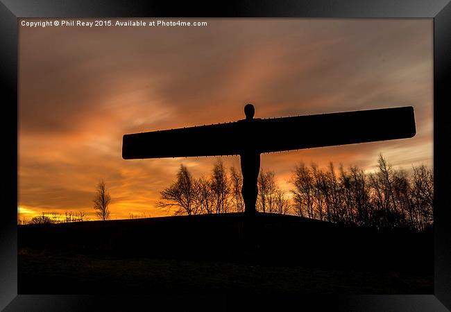  Sunrise at the Angel of the North Framed Print by Phil Reay
