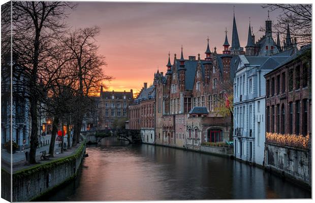  Canals of Brugge Canvas Print by David Schofield