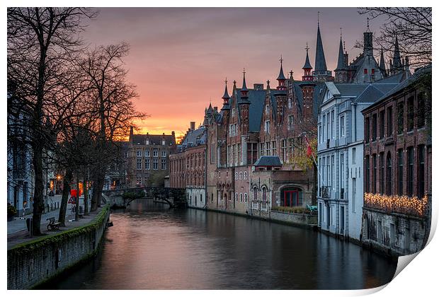  Canals of Brugge Print by David Schofield