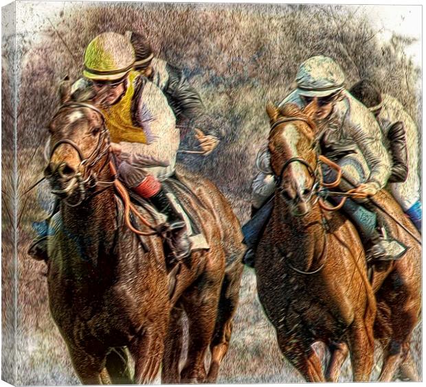  May the best horse win Canvas Print by Alan Mattison