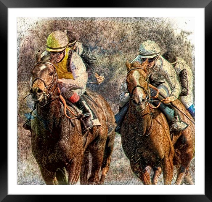  May the best horse win Framed Mounted Print by Alan Mattison