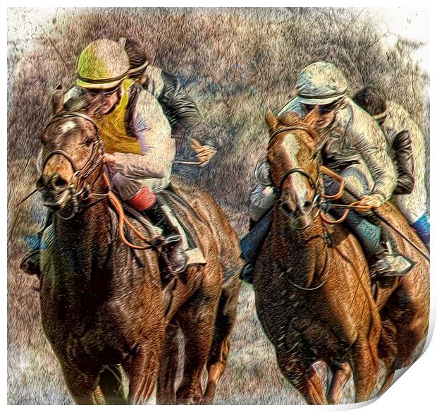  May the best horse win Print by Alan Mattison
