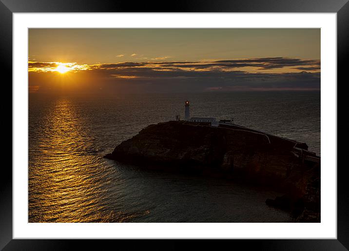 Sunset at South Stack Framed Mounted Print by Thomas Schaeffer