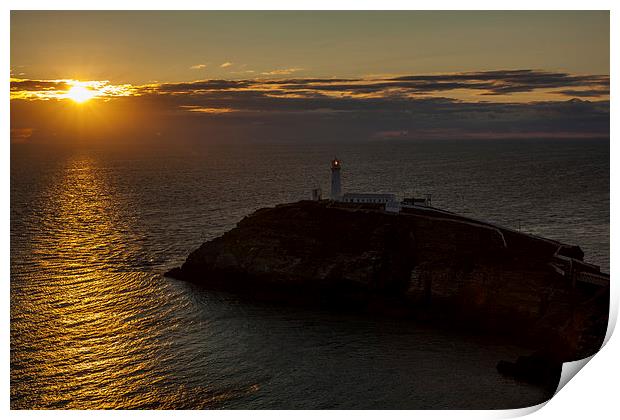 Sunset at South Stack Print by Thomas Schaeffer