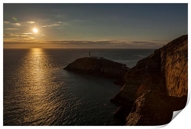 South Stack lighthouse Print by Thomas Schaeffer