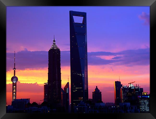 Shanghai Sunset of Pudong Framed Print by Jim Leach
