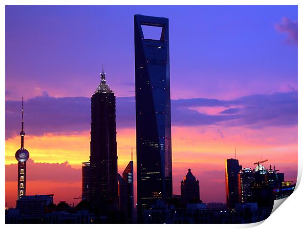 Shanghai Sunset of Pudong Print by Jim Leach