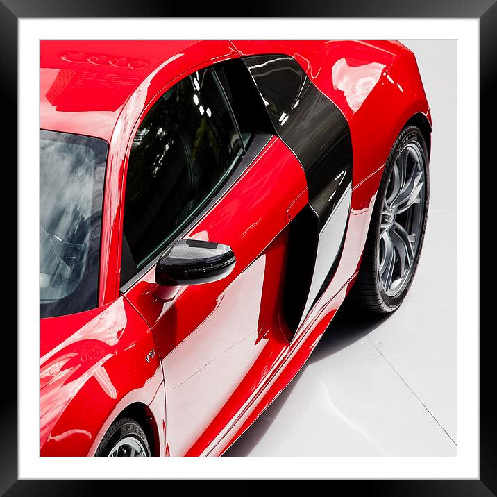  Red Audi R8 V10 Framed Mounted Print by Paul Praeger