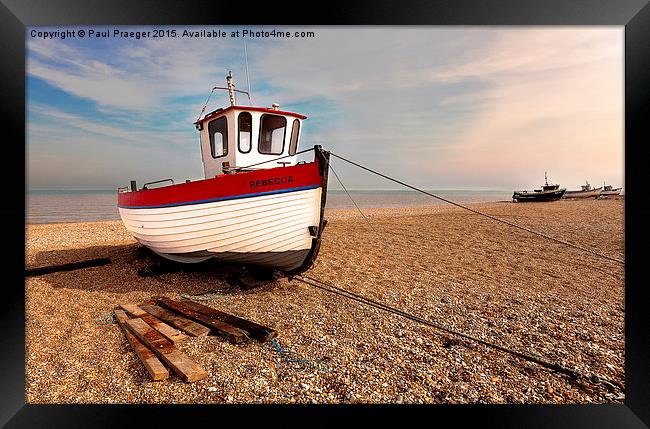  Red and White fishing boat Framed Print by Paul Praeger