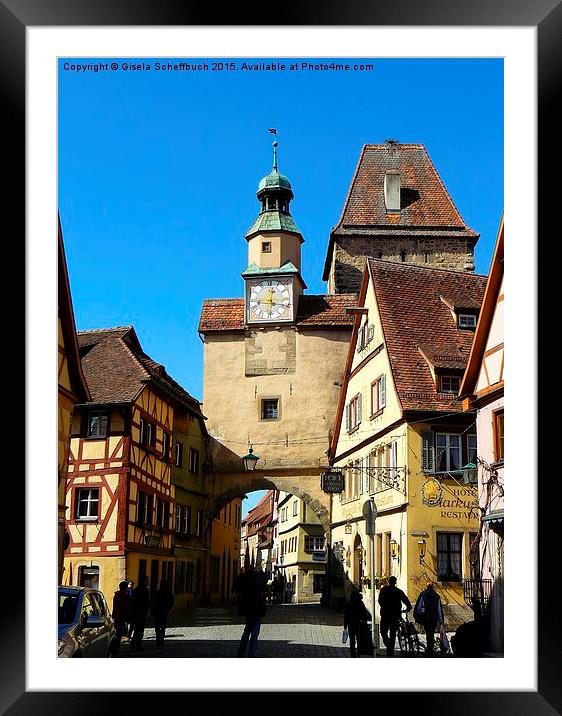  In the Historic Centre of Rothenburg Framed Mounted Print by Gisela Scheffbuch