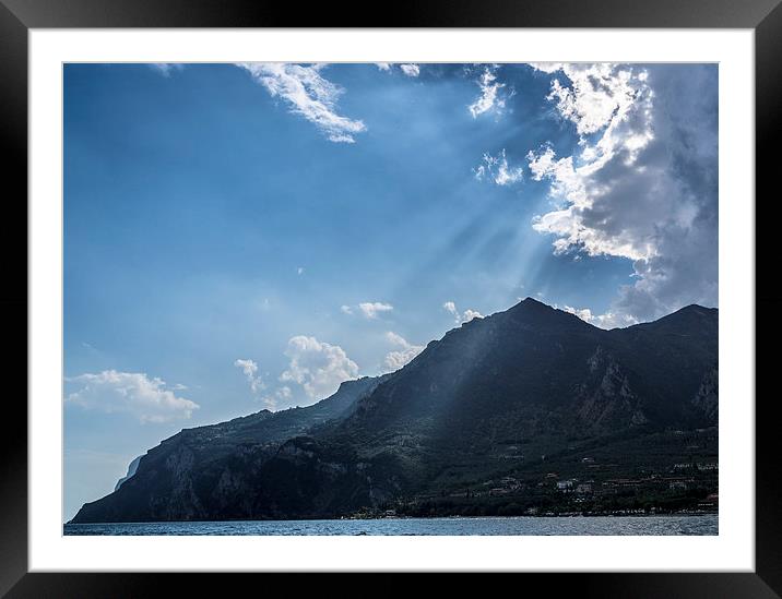  Sunlight on Lake Garda Framed Mounted Print by Julian Bowdidge