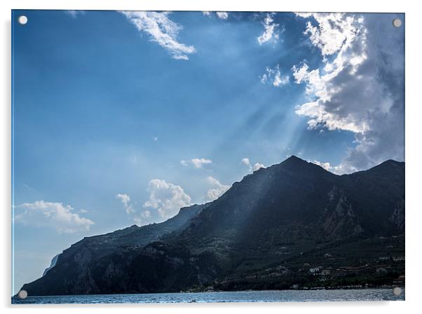  Sunlight on Lake Garda Acrylic by Julian Bowdidge