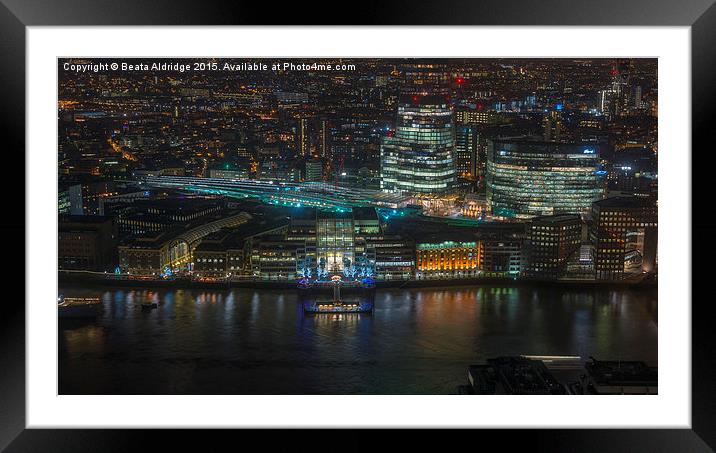 London at night Framed Mounted Print by Beata Aldridge