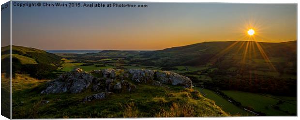  Sunset view from Craig yr Aderyn, Gwynedd, Wales, Canvas Print by Black Key Photography