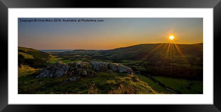  Sunset view from Craig yr Aderyn, Gwynedd, Wales, Framed Mounted Print by Black Key Photography