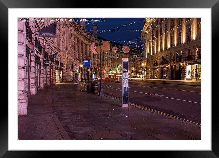  Regent street Christmas lights Framed Mounted Print by mike cooper
