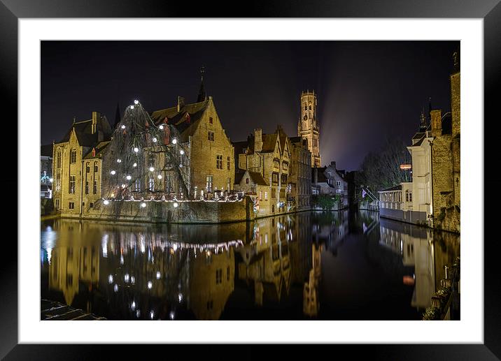 A time for Reflection in Brugge Framed Mounted Print by David Schofield